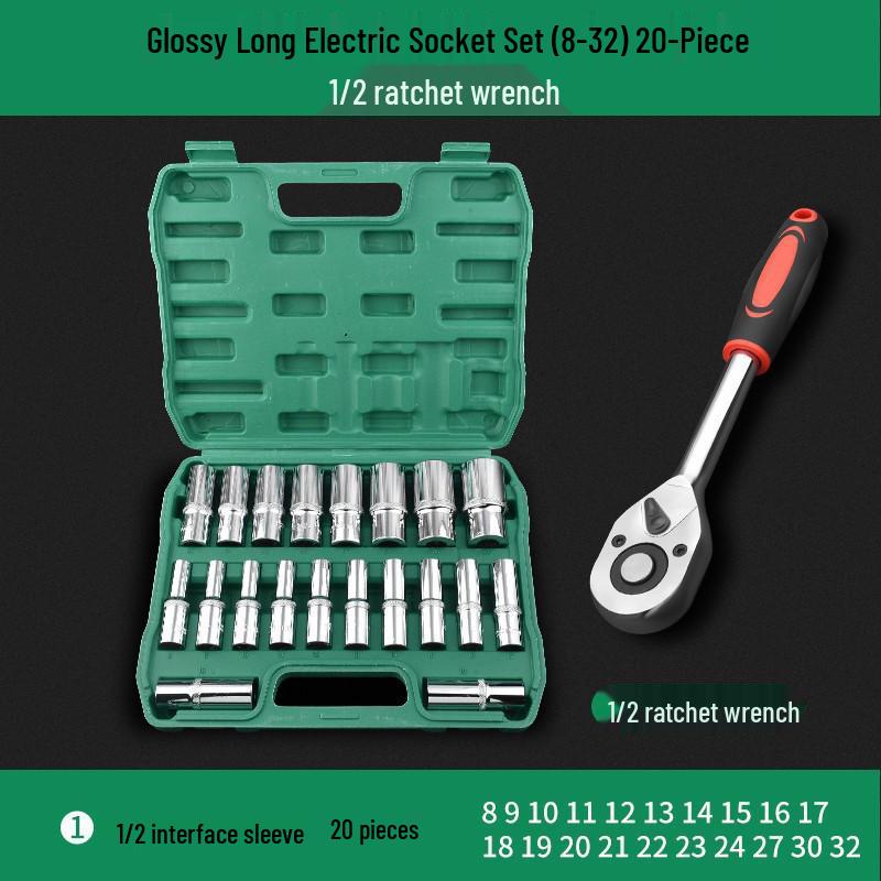 Extended Electric Hex Socket Hand Drill and Impact Wrench Tool Set