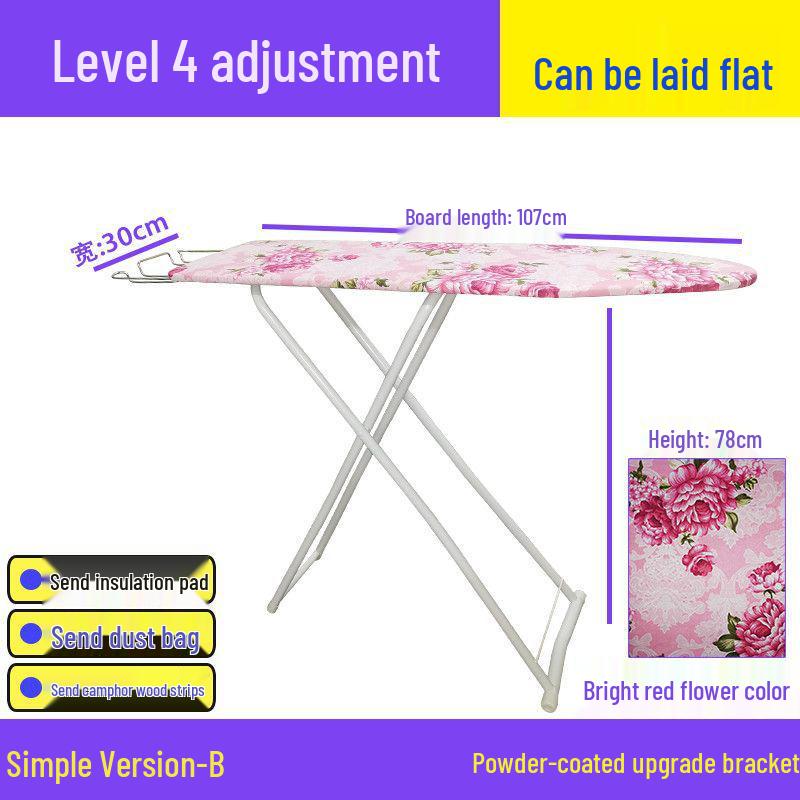 Reinforced Foldable Ironing Board with Handheld Rack - High-Grade Household Accessory