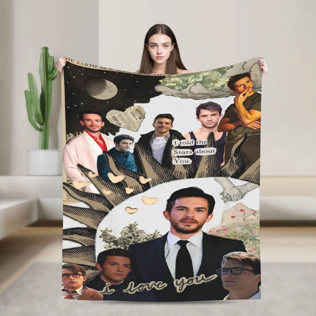 Jonathan Bailey Actor Flannel Blanket Comedy Custom Throw Blankets for Home cm Rug Piece
