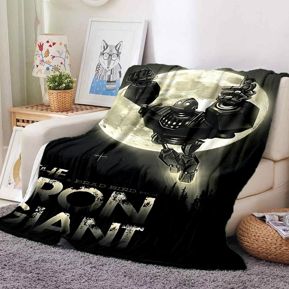 

1pc The Iron Giant Flannel Throw Blanket - HD Printed Lightweight Soft Warm All-Season Blanket for Sofa, Bed, Travel, Camping 145 130cmx150cm