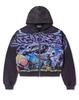 Europe, America 2025 American Graffiti Printing Men's and Women's Loose Casual Zipper Hooded Sweater Trendy Brand