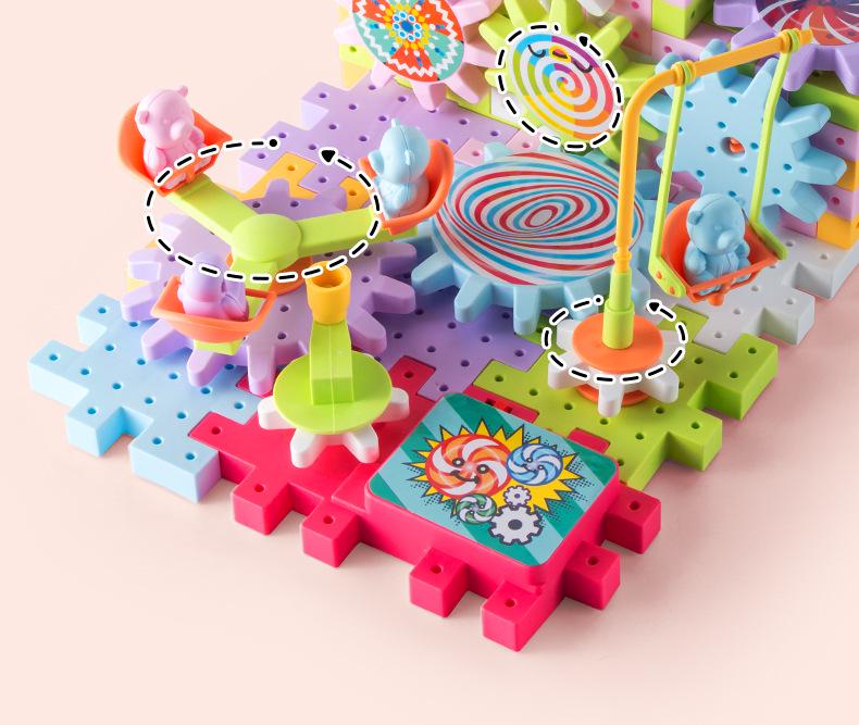 Evolving Electric Building Block Set: Gear Rotating Puzzle for Boys and Girls Ages 3-6