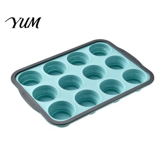 Nonstick Baking Mold Silicone Muffin Pan for Baking, 6/12-Cavity Easy Release Cake Muffins Tray Mold, Food Grade Cupcake Kitchen Flexible Cups