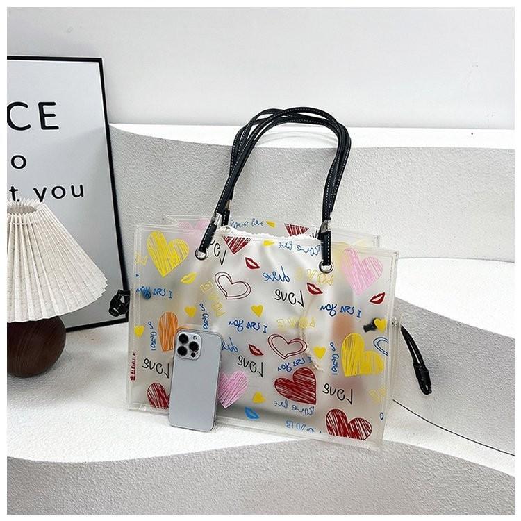 

Urban Simple Fashionable Transparent Tote Bag For Women With Spacious Design And Colors чорний