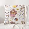 Anime Bee and PuppyCat Cushion Cover Natural Linen Pillowcase Set AllinOne Decor Cushion Cover for Sofa Bedroom Chair