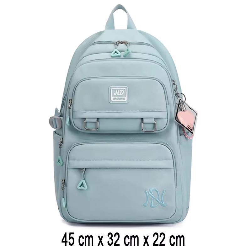 Student Backpack Nylon Waterproof Lightweight Multi-Compartment Backpack for Teen Girls