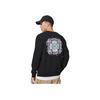 Li-Ning Serie Tendencia Deportiva Sudadera Pulóver con Bordado de Logotipo Estampado en la Espalda Unisex Tops Negro AWDSF47-1