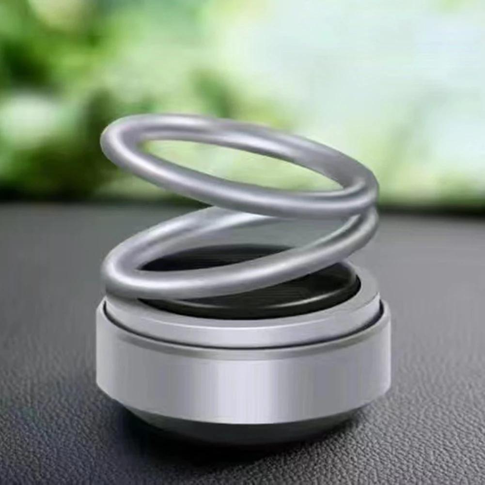 Solar Powered Aromatherapy Diffusers Rotating Suspension Double Ring Car Aromatherapy Car Decoration Accessories