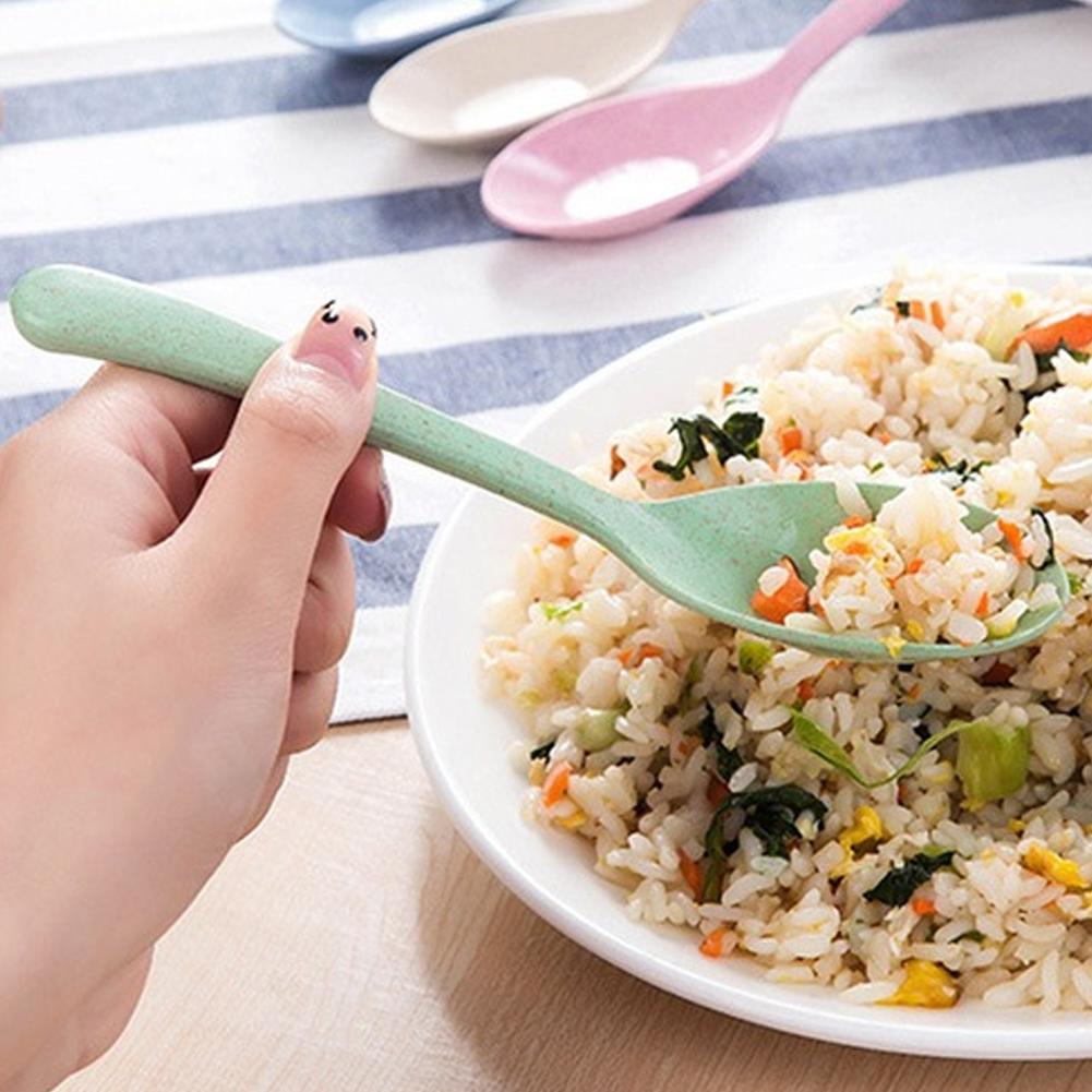 Wheat Straw Spoon 4pcs Wheat Straw Material, Safe and Non-toxic