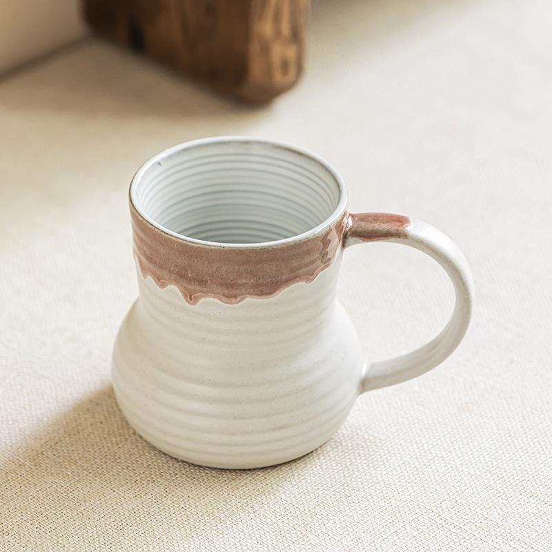 

mug characteristic ring cup household ceramic cup water cup high value flow glaze cup large capacity coffee cup 400ml