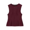 Fall and Winter New Women's Clothing Retro Short Skirt Hem Pleated Sleeveless Tops 2135552 2035552