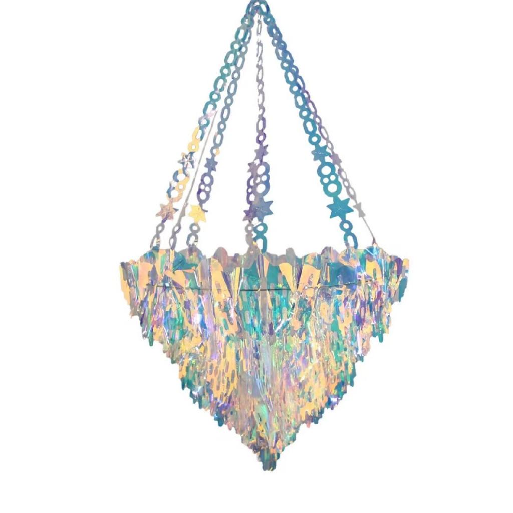 Christmas Hanging Honeycomb Ball Decor Paper Snowflake Garlands Shiny Iridescent Party Decorations Wedding Disco Party Supply