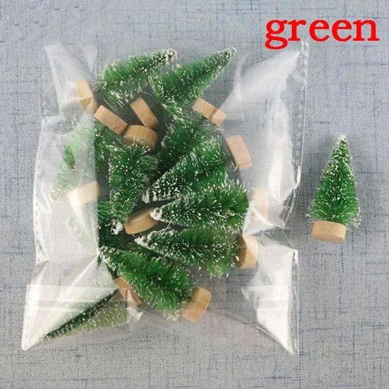 

12Pcs/Bag Mini Christmas Tree Home Decoration Small Christmas Tree Mini Tree Xmas Tree Household Festival Party Decoration Other зелений