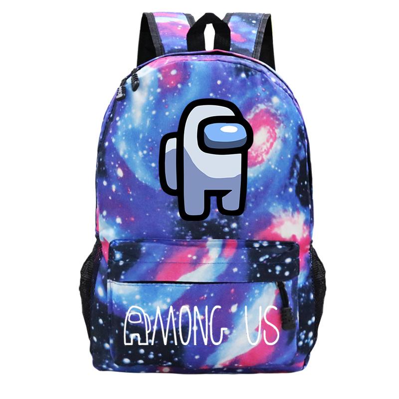 Among Us Game Merchandise Cartoon Print Student Bag + Oblique Span Bag + Shoulder Bag Combination