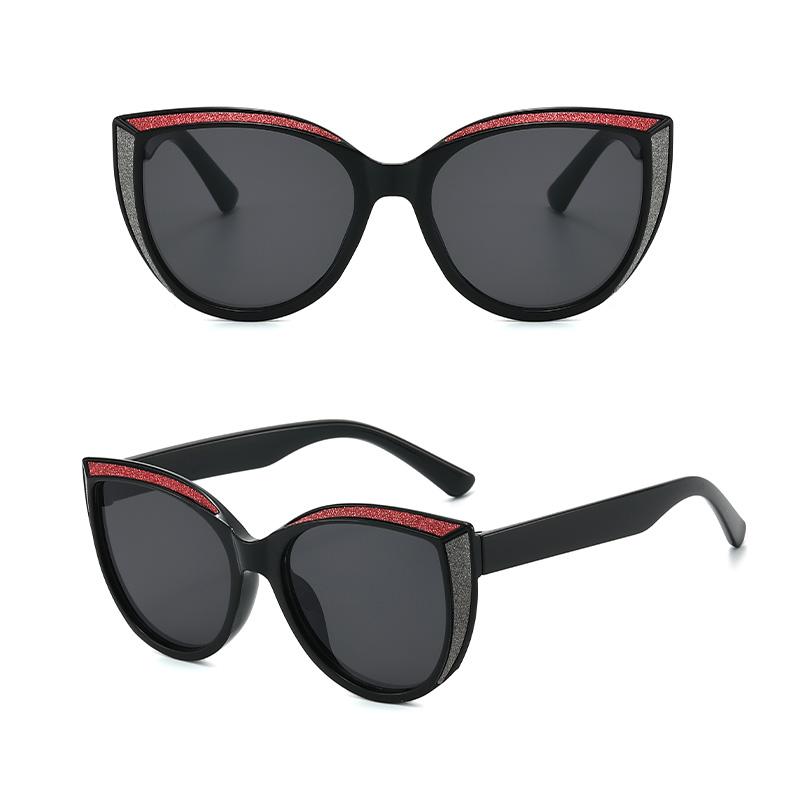 2026 New Cat Eye Large Frame Sunglasses, European American Ins Trendy Outdoor Retro Sun Glasses, UV Protection Eyewear for Daily Outfit