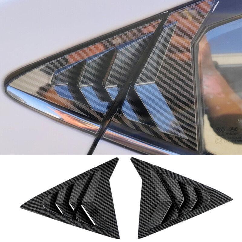 For Hyundai Elantra Avante Sedan 2011-2015 ABS Carbon Fiber Window Quarter Louver Shutter Cover Car Rear Side Vent Scoop Trim