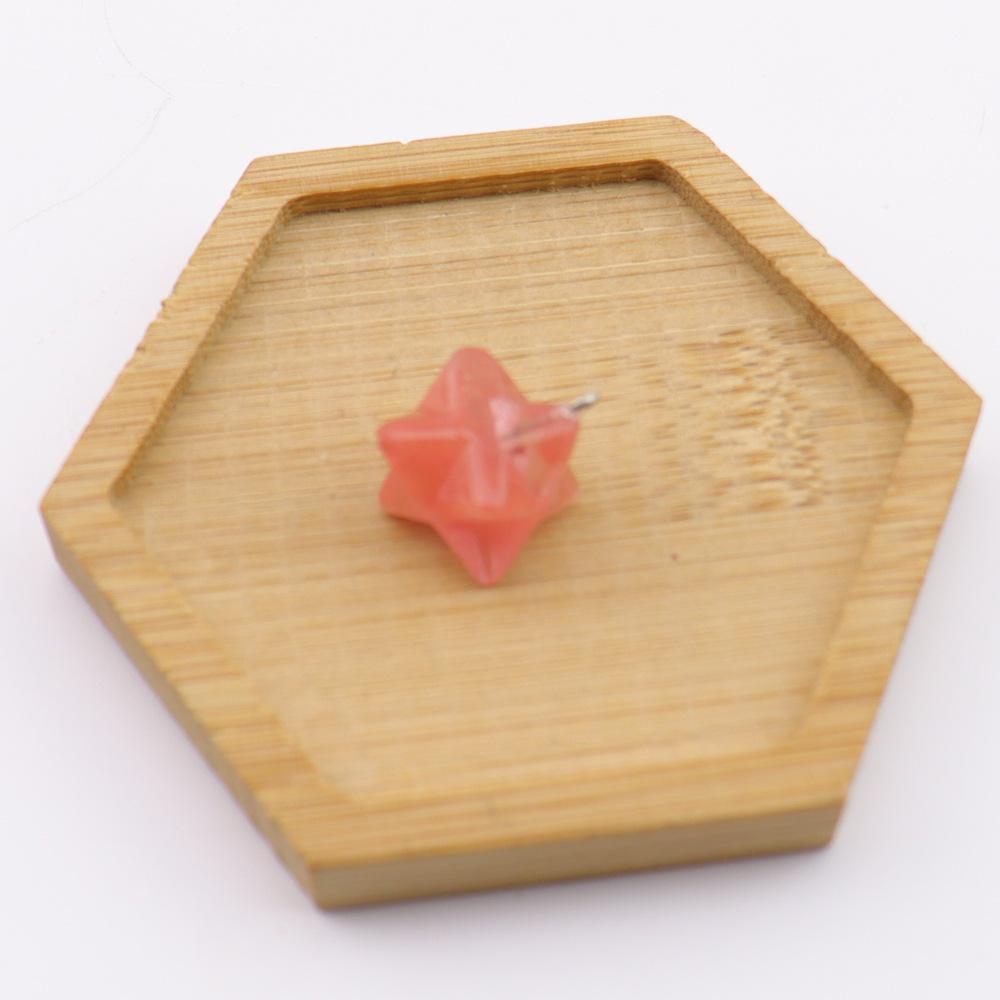 24mm Natural Agate Amethyst & Rose Quartz Hexagram Pendant