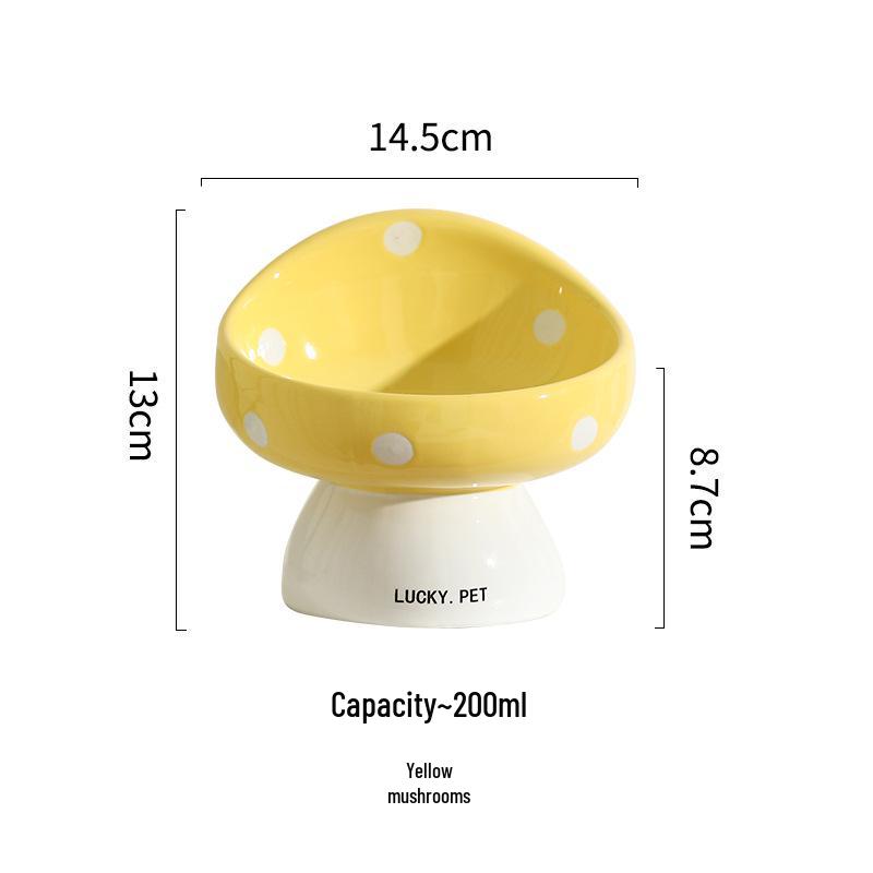 Ceramic Cat Bowl for Food & Water, Protects Cervical Vertebrae, Pet Feeding Basin for Cats & Dogs