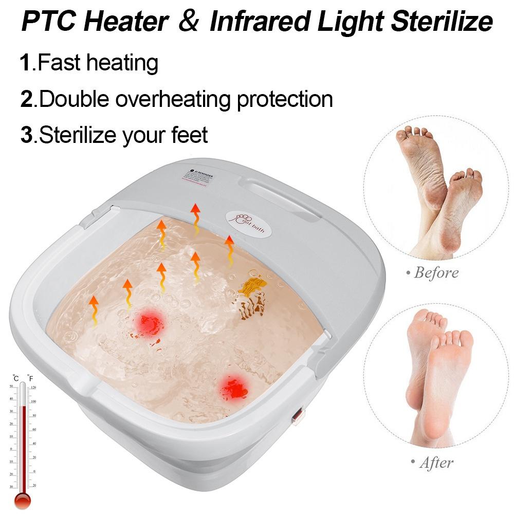 500W Foot Spa Bath Massager Machine Foot Spa Foot Bath Detox Machine Electric Massager Cleanse Foot Massage Foot Health