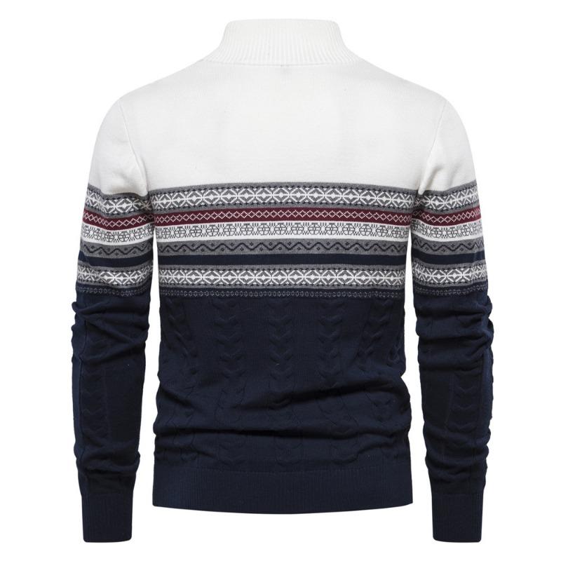 Men’s Euro Fit Stand Collar Half Zip Knit Sweater