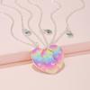Qpeach 3Pack Heart Flower Butterfly Star Glitter Pendant Best Friend Girls BFF Necklace of 3 for Kids Friendship Jewelry Gifts