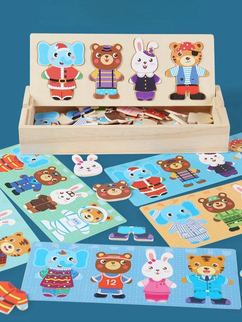 High-Standard Wooden First-Class Bear High-Standard Changing Superior-Grade Clothes First-Class Animal High-Standard Changing High-Standard Clothes