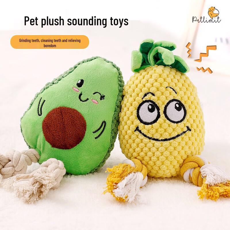 Petlimit Plush Squeaky Pineapple Dog Toy