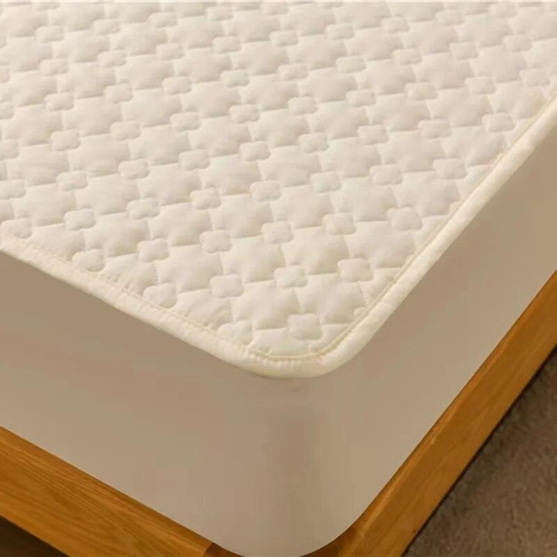 Anti-bacterial Anti-mite Bed Fitted Sheet 100% Cotton Quilted Mattress Cover Thicken All-inclusive Bed Protector Cover