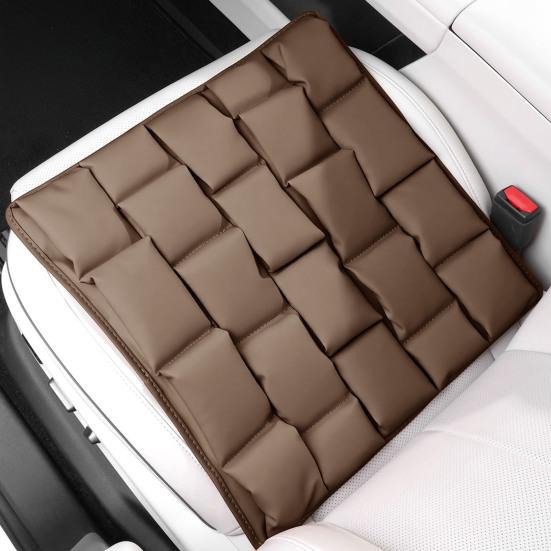 Car Seat Cushion Breathable Nappa Leather with Cloud Honeycomb Pressure-Reducing Comfort Design for All-Season Fit Multiple Colors