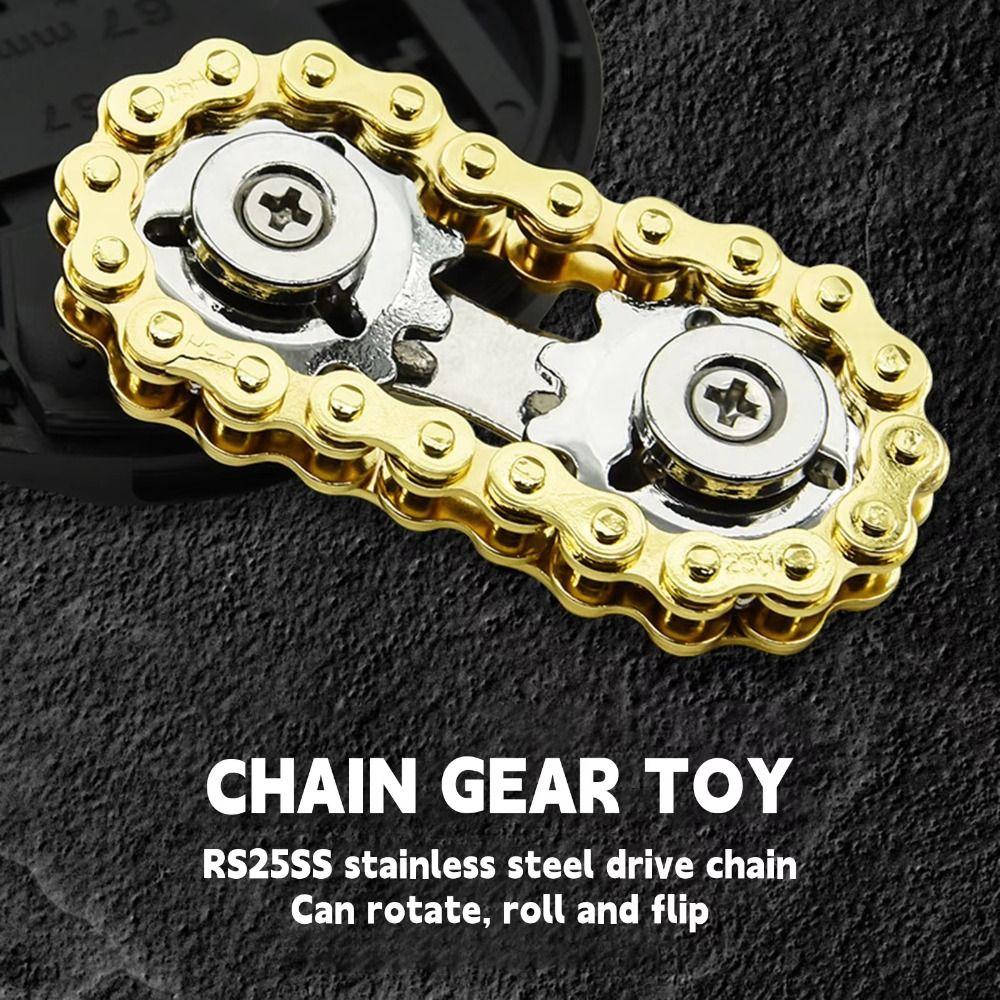 

Metal Bike Chain Gear Fidget Spinning Top Wheel Gear Chain Gyroscope Adult чорний