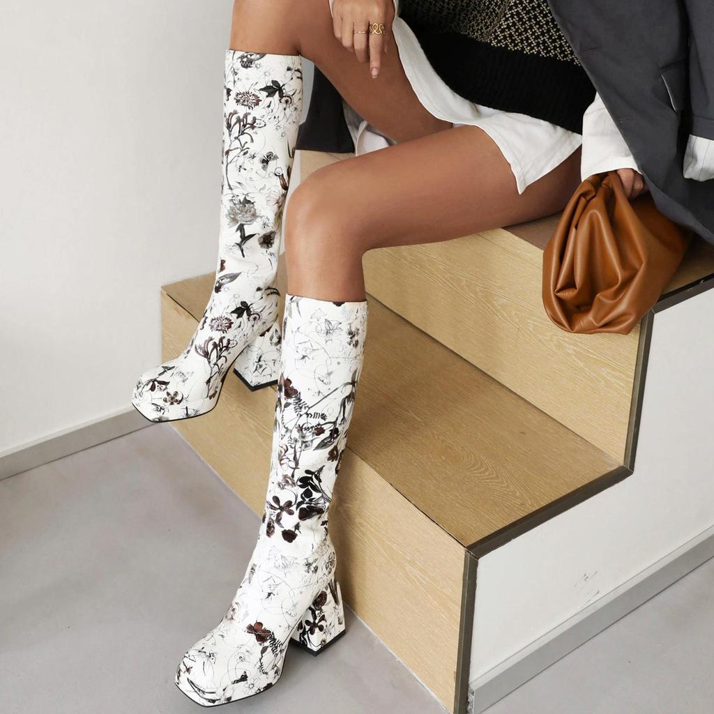 Bottes Martin à talons épais pour femme, bottes longues confortables et à la mode, grandes bottes Martin, nouvelle collection automne et hiver