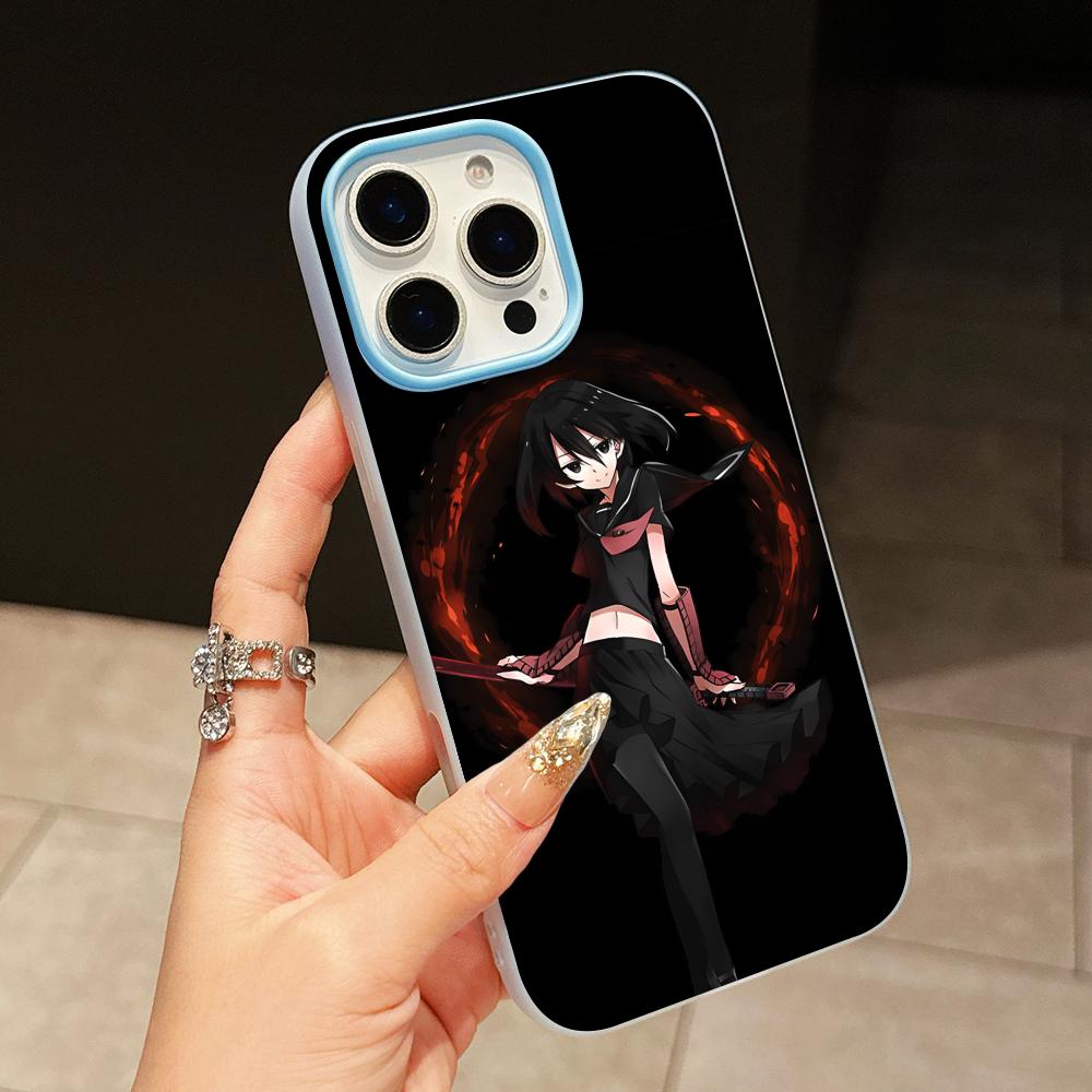 Akame Kurome Jelly Double layer Light Blue Mobile Phone Case for iPhone 17 16 15 14 13 12 11 Air Pro Max Plus Protective