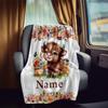 Cute Bunny With Glasses And Bowknot Home Customize Your Name Blankets Soft Cozy Lightweight Allseason Multipurpose Blanket For Picnics Sofas Offices