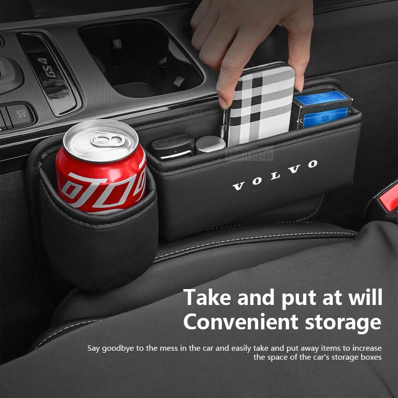 Autositz-Lücken-Organizer Aufbewahrungsbox Multifunktion Leder Volvo XC40 XC60 XC70 XC90 S60 S80 S90 V40 V60 V90 EX30 EX90 EC40 EX40