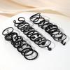 23-Piece Set: Black Butterfly Diamond & Pearl Knuckle Rings for Women