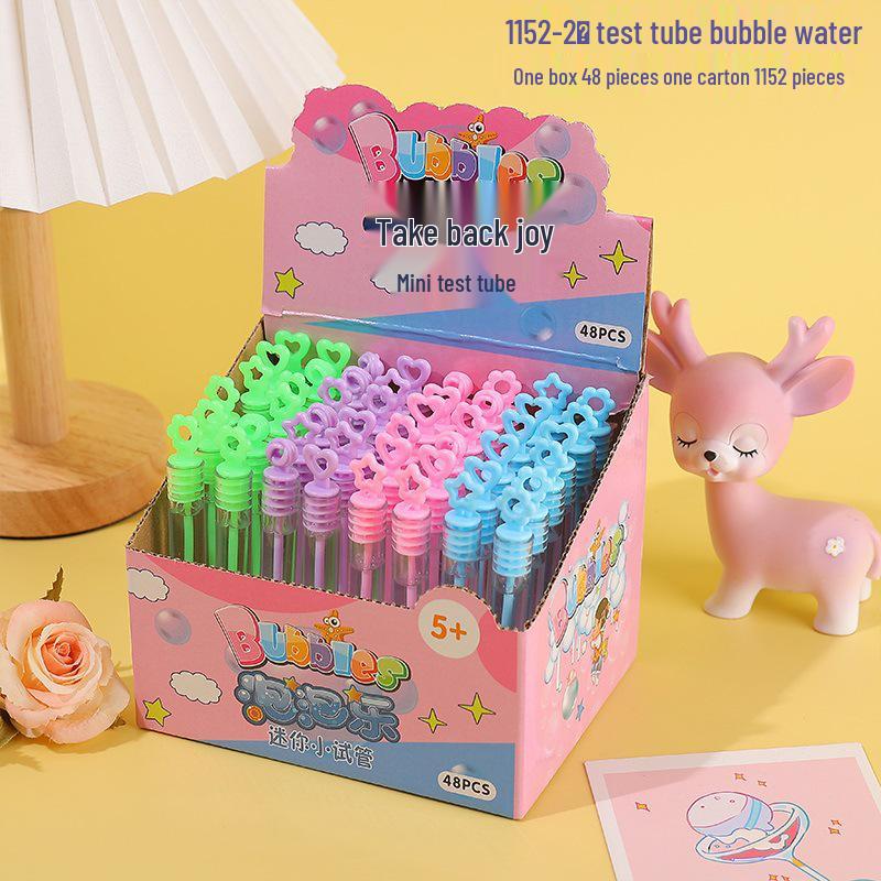 48-Piece Mini Test Tube Bubble Wands - Unbreakable and Portable Bubble Toys