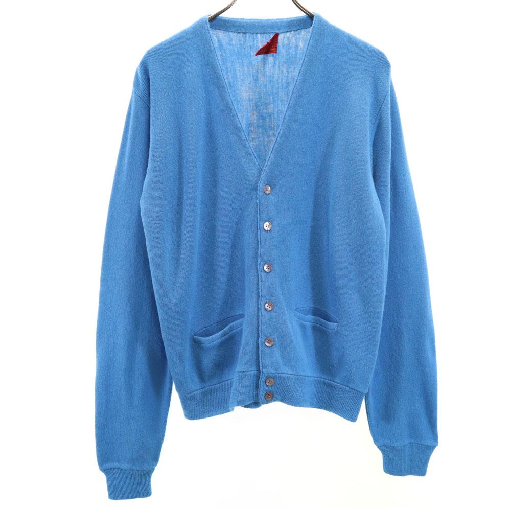 Sears 70s Kingsroad Vintage Long sleeve knit cardigan M Blue KINGS ROAD Men's Used