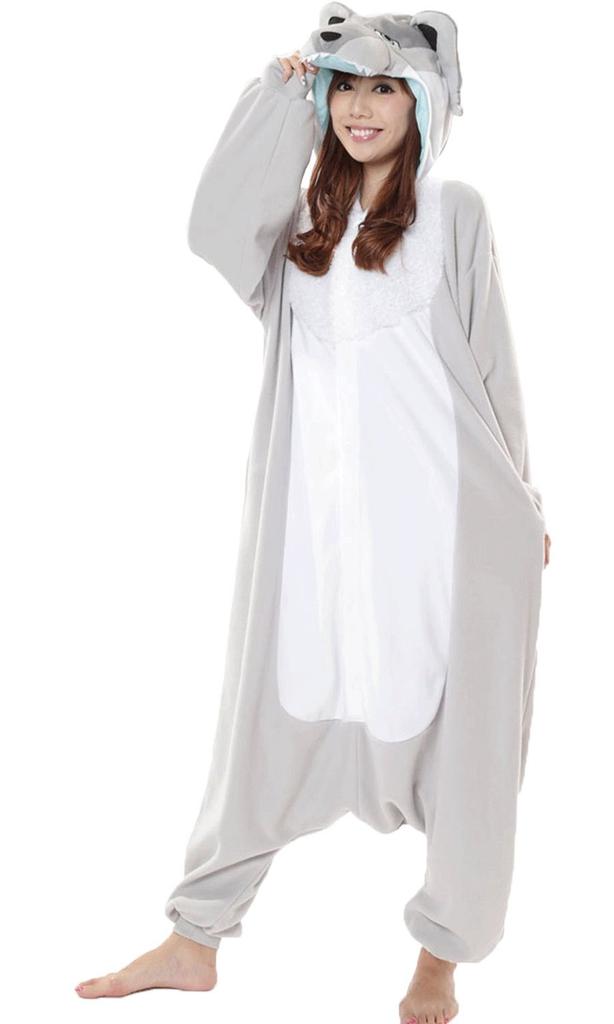 Silver Wolf Kigurumi Costume, Unisex, One Size Fits All