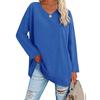 Damen Lockeres Langarm V-Ausschnitt Strickoberteil Große Plus Size Oberteile Damen Frühling Sommer Einfarbiges Oberteil Langarm V-Ausschnitt