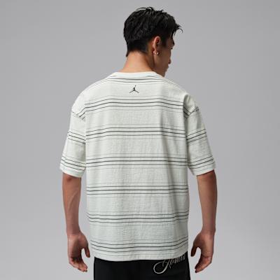 Jordan T Shirts Men's White/Black Crew Neck