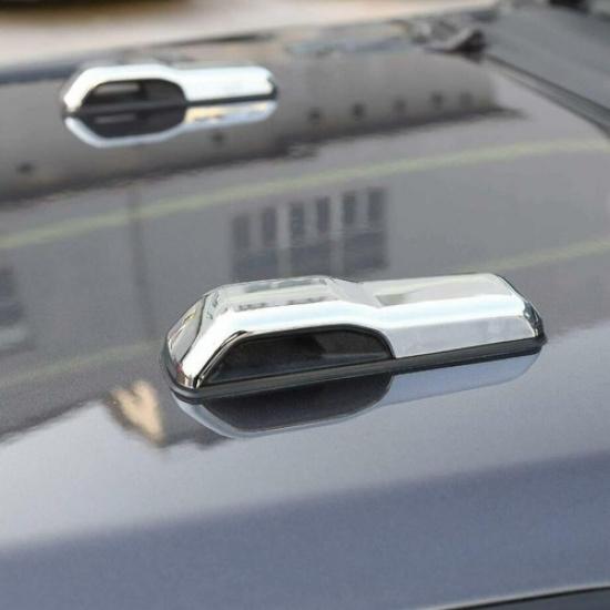 For - Jeep Gladiator JT ABS Chrome Front Engine Hood Decor Trim Cover 2P