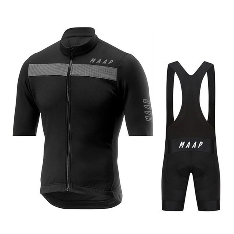 MAAP Radsport Anzug Set Rennrad Oberteil Schnelltrocknend Atmungsaktiv Kurzarm Trägerhose