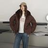 Imitation mink velvet fake two-piece hooded splicing down cotton cotton jacket winter new short bread jacket