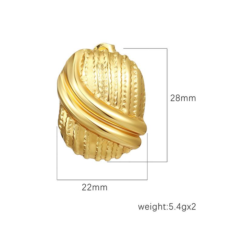 Fashion Trend Geometric Square Stripe Stainless Steel Earrings Women's Trend Premium 18K Titanium Steel Earrings