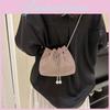 Chic Large Capacity Chain Crossbody Bag For Women 2023 Pu Leather Bucket Handbag