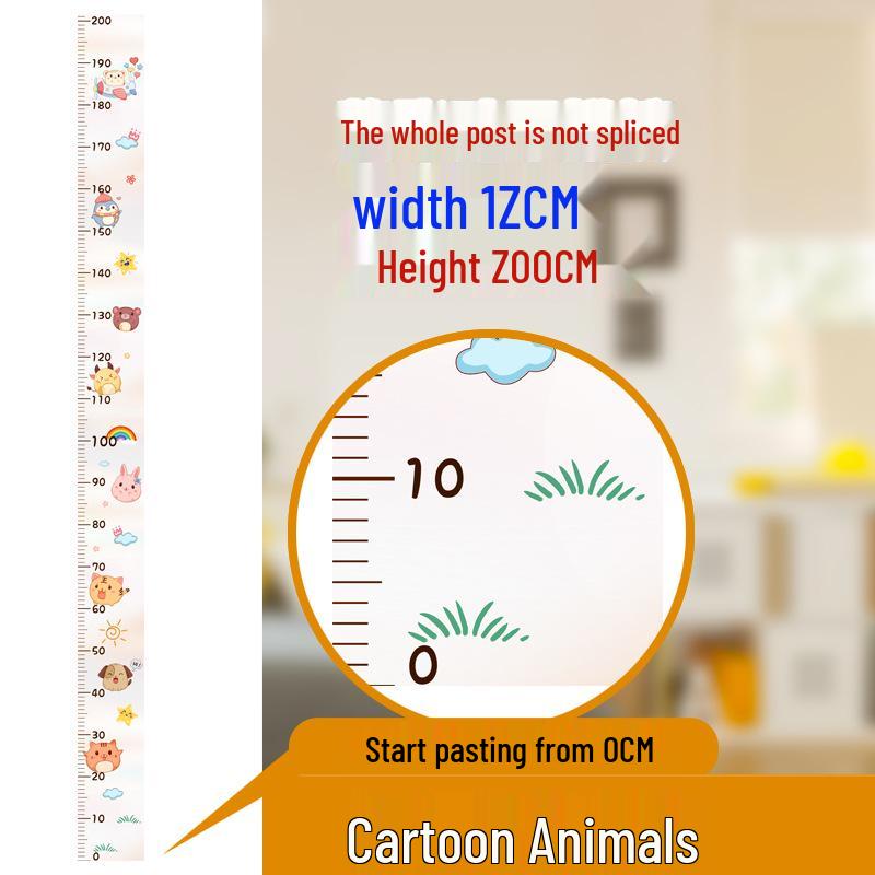 Removable Waterproof Cartoon Height Wall Sticker for Kids' Room