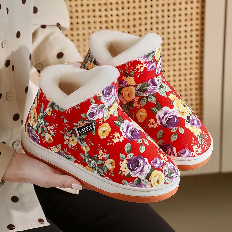 Vinter Sklisikre Hjemmesko Varme Hjem Damer Innendørs Bomull Plysj Menn Myke Vanntette Tøfler Par Vintersko