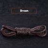 1Pair Cotton Waxed Shoelaces Men's Black Waxing Business Leather Shoelaces Boots Leather Boots Round Shoe Rope Linen Fine Laces