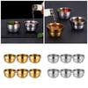 Set of 6 304Stainless Steel Tumbler 80ML Insulated Metal Cups Beverages Cups Drinking Cups Coffee Cups for Outdoor