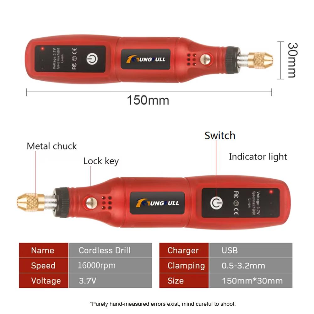 Mini Cordless Rotary Tool Handheld DIY Electric Drill for Sanding Polishing Drilling Etching Engraving With Various Accessories